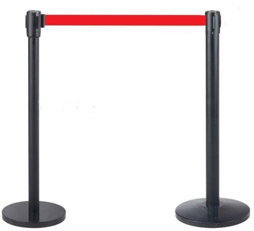 Black Queue Retractable Belt Barrrier Stanchion Pole Post