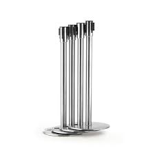 STAINLESS STEEL STACTABLE QUEUE STANCHIPN BELT BARRIER POLE