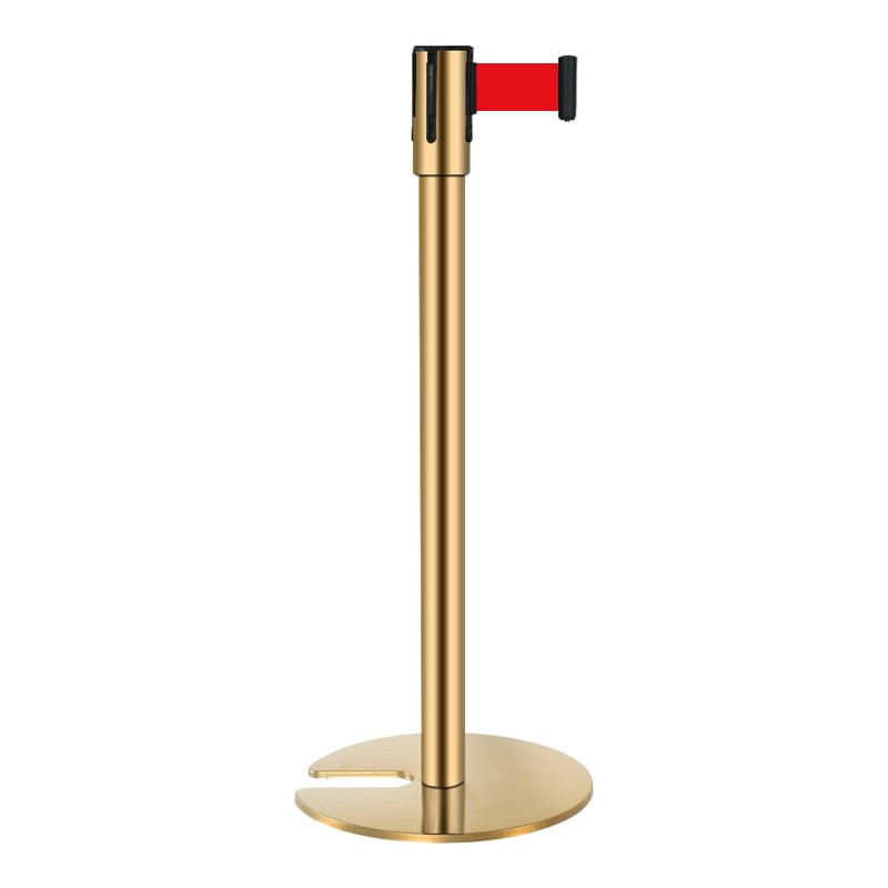 Golden Stactable Retractable Belt Barrier Stanchion Post